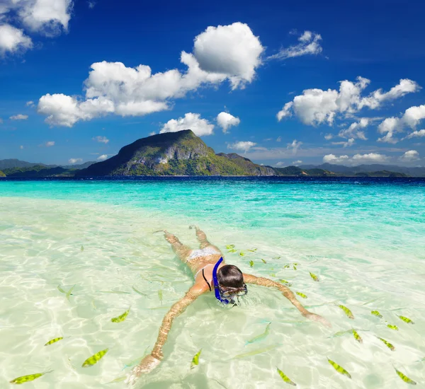 Tropical beach, snorkeling Stock Image