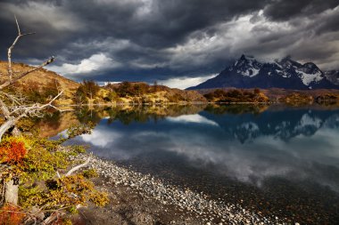 Sunrise in Torres del Paine National Park clipart