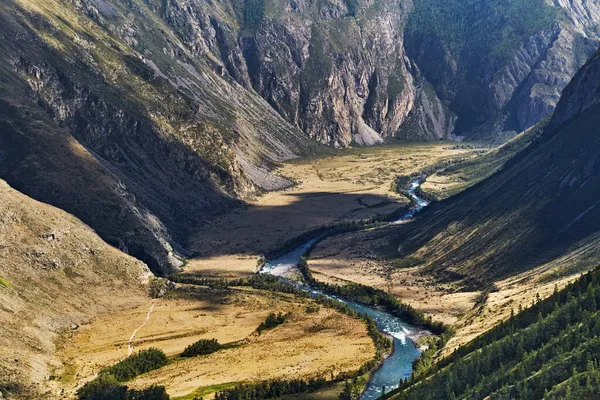 Chulyshman Folyó Kanyon Kilátás Katu Yaryk Hágó Altai Hegyek Szibéria — Stock Fotó