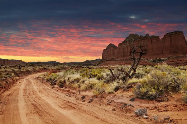 Utah Çölündeki Toprak Yol Capitol Resifi Ulusal Parkı Abd — Stok fotoğraf