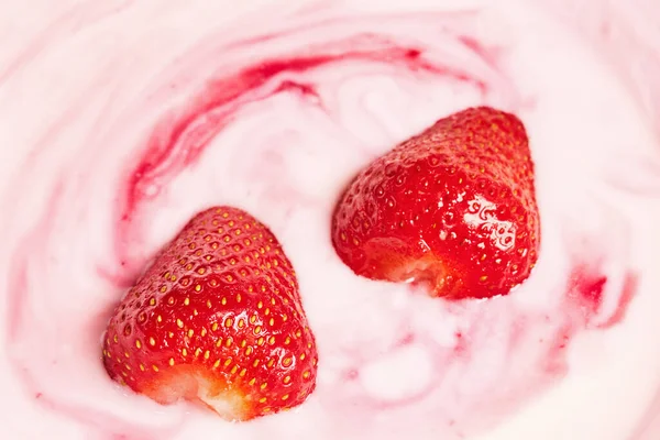 Milk Dessert Berries Jam — Stock Photo, Image