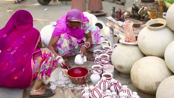 Indiska keramik. — Stockvideo