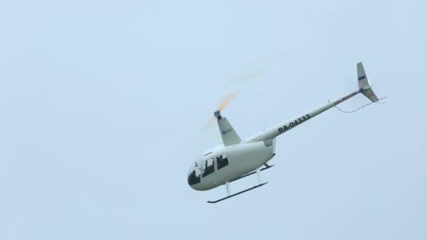 白いヘリコプター — ストック動画