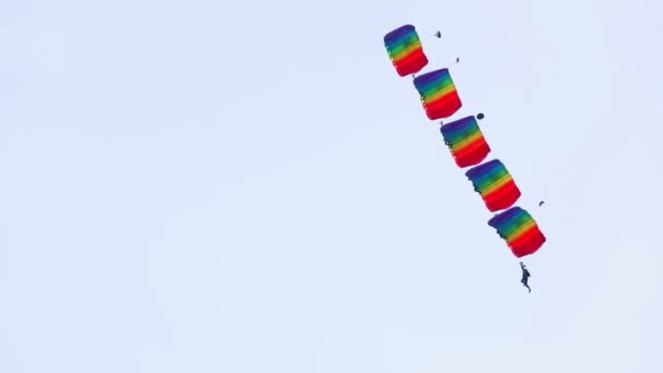 Paragliding show — Stock video