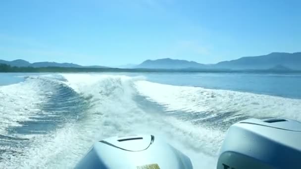 Trace of a speedboat. — Stock Video