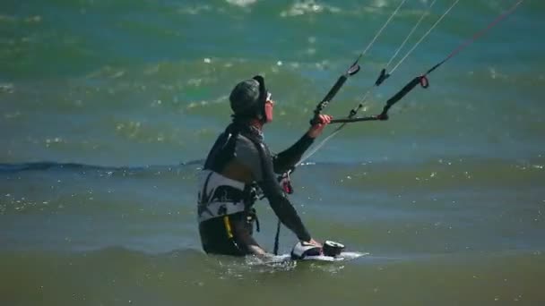 Kite surfer — Stock Video