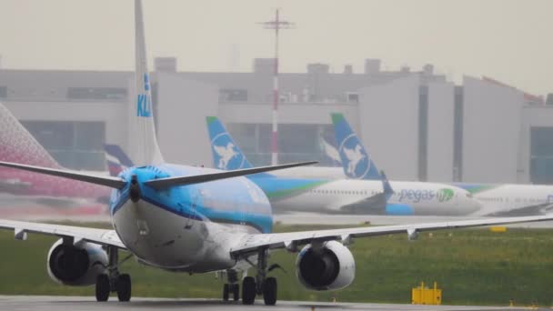 Avion de KLM sur la voie de circulation — Video