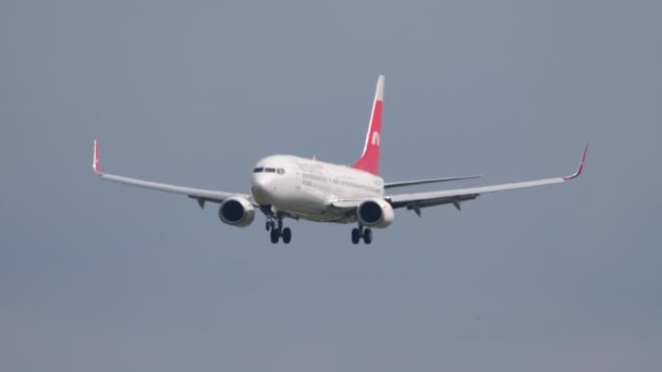 Nordwind flyger till land — Stockvideo