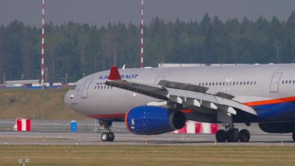 Fluglinie Aeroflot bremst — Stockvideo