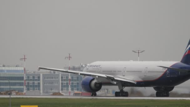 Odlot samolotu Boeing Aeroflot — Wideo stockowe