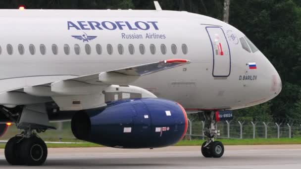 Sukhoi Superjet di Aeroflot — Video Stock