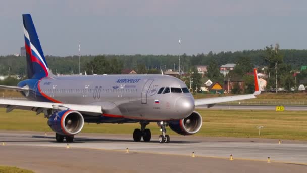 Samolot kołowania Aeroflot — Wideo stockowe