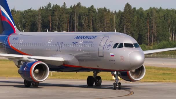 Samoloty kołowania Aeroflot — Wideo stockowe