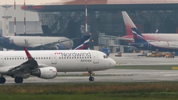 Nordwind Airlines taxning — Stockvideo