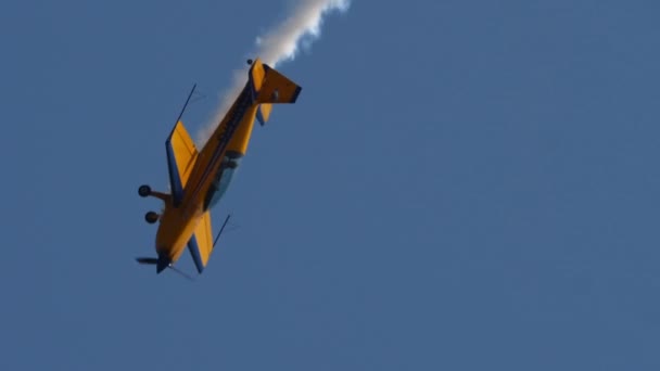 Sports plane flies vertically down — Stock Video