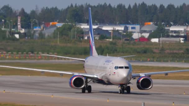 Boeing 737 Aeroflot w Sheremetyevo — Wideo stockowe