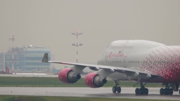 Boeing 747 Rossiya indulás — Stock videók