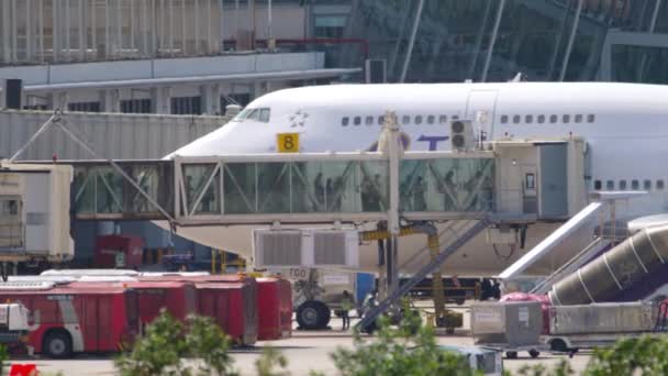登机乘客在飞机上 — 图库视频影像