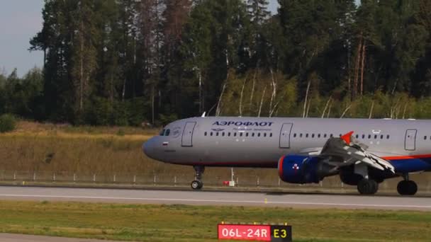 Lądowanie samolotem Aeroflot — Wideo stockowe