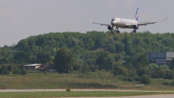 Aeroflot aterizare avion de pasageri — Videoclip de stoc