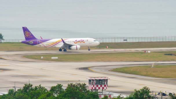 Airbus A320 Ταϊλανδικό χαμόγελο — Αρχείο Βίντεο