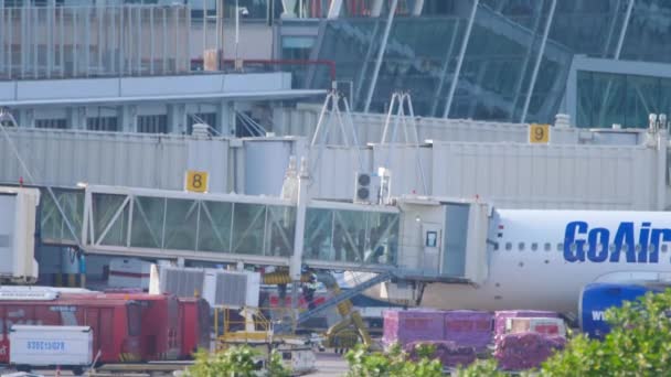 Pasajero abordando un avión — Vídeo de stock