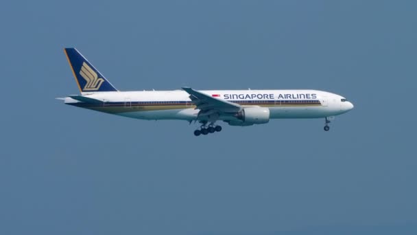Líneas aéreas de Singapur Boeing 777 — Vídeo de stock