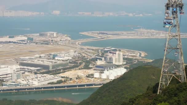 Hong Kong 'daki havaalanı, en iyi manzara. — Stok video