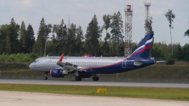 Airplane Aeroflot landing