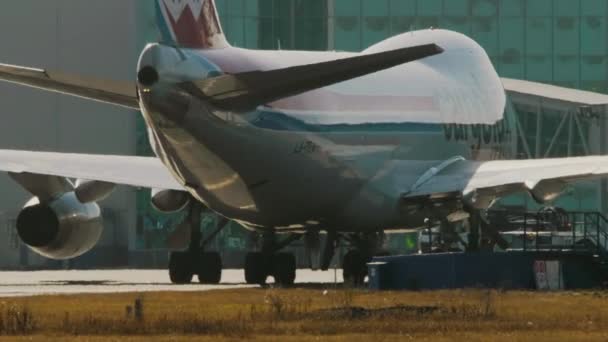 Rear view cargo Boeing 747 — Stockvideo