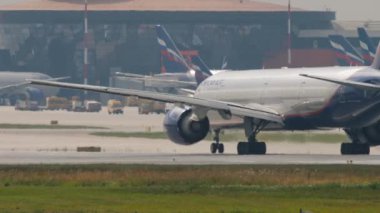 Airliner on runway, airport