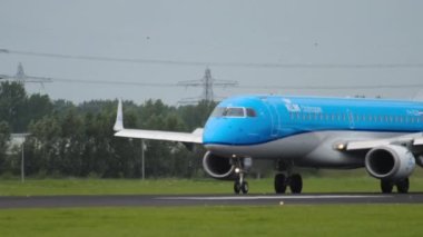 Airplane of KLM landing
