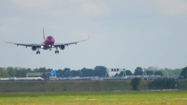Airplane on the background of the highway