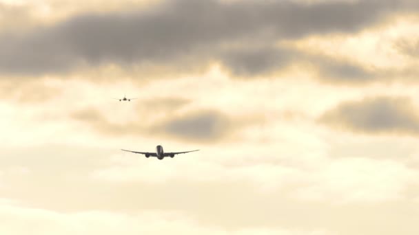 Twee vliegtuigen in de lucht — Stockvideo