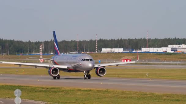 Airbus Aeroflot taxiing — Wideo stockowe