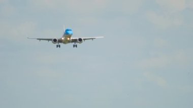 Airplane of KLM landing
