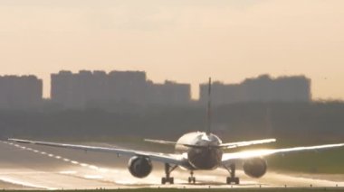 Cinematic footage, aircraft runway