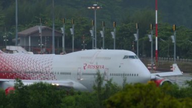 Jumbo jet Rossiya on runway