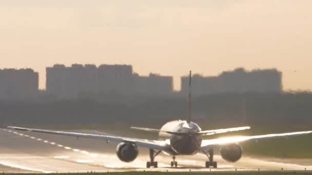 Cinematic footage, aircraft runway — Stockvideo