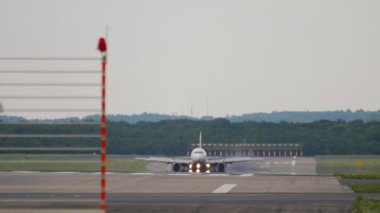 Airplane deceleration, front view