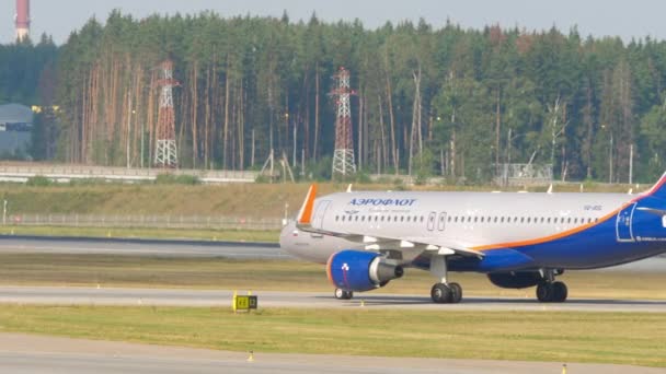 Moscow Russian Federation July 2021 Airbus A320 Aeroflot Bsl Rides — Wideo stockowe