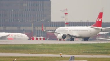 MOSCOW, RUSSIAN FEDERATION - JULY 28, 2021: Commercial airplane Airbus A319 Bulgaria Air taxiing on the runway at Sheremetyevo Airport. Passenger airline of Bulgaria