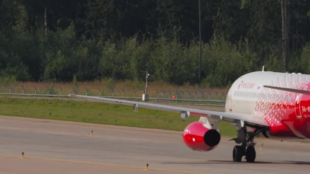 Moscow Russian Federation July 2021 Civil Airplane Sukhoi Superjet 100 — Video Stock
