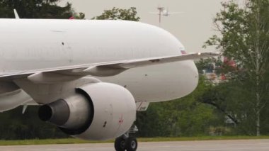 MOSCOW, RUSSIAN FEDERATION - JULY 28, 2021: Cargo Boeing 757 of E-Cargo Airlines taxis to the runway at Sheremetyevo Airport. Russian cargo company