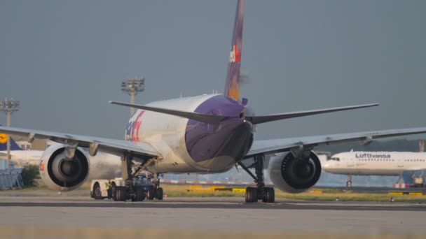 Frankfurt Main Germany July 2017 Rear View Fedex Boeing 777 — Vídeos de Stock