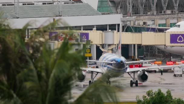 Phuket Thailand December 2016 Back View Airbus A320 Bangkok Airways — Stok video