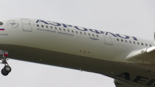 Moscow Russian Federation July 2021 Airbus A350 Bxd Aeroflot Flies — Video