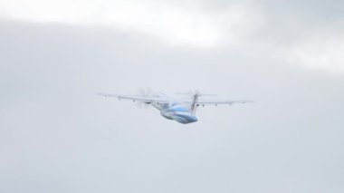 PHUKET, THAILAND - NOVEMBER 28, 2019: Bangkok airways ATR-72 HS-PZG climbing up in the air after take-off from Phuket international airport, Thailand.
