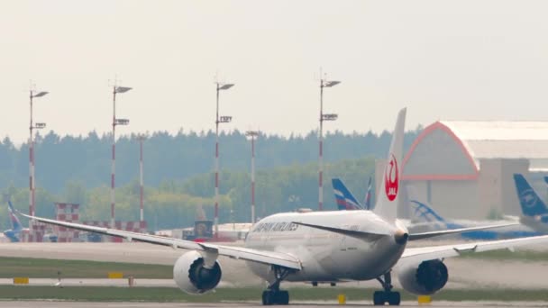 Moscow Russian Federation July 2021 Rear View Boeing 787 Dreamliner — Video