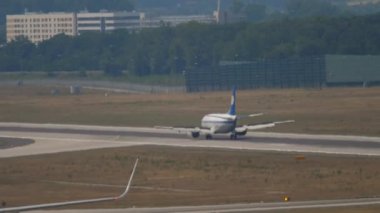 FRANKFURT AM MAIN, GERMANY - JULY 19, 2017: Boeing 767 of Icelandair taxiing at Frankfurt, Germany. Icelandic airline. Tourism and travel concept, air flight